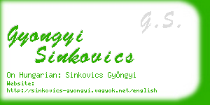 gyongyi sinkovics business card