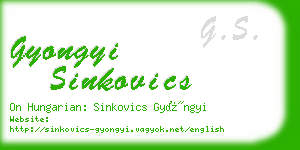 gyongyi sinkovics business card